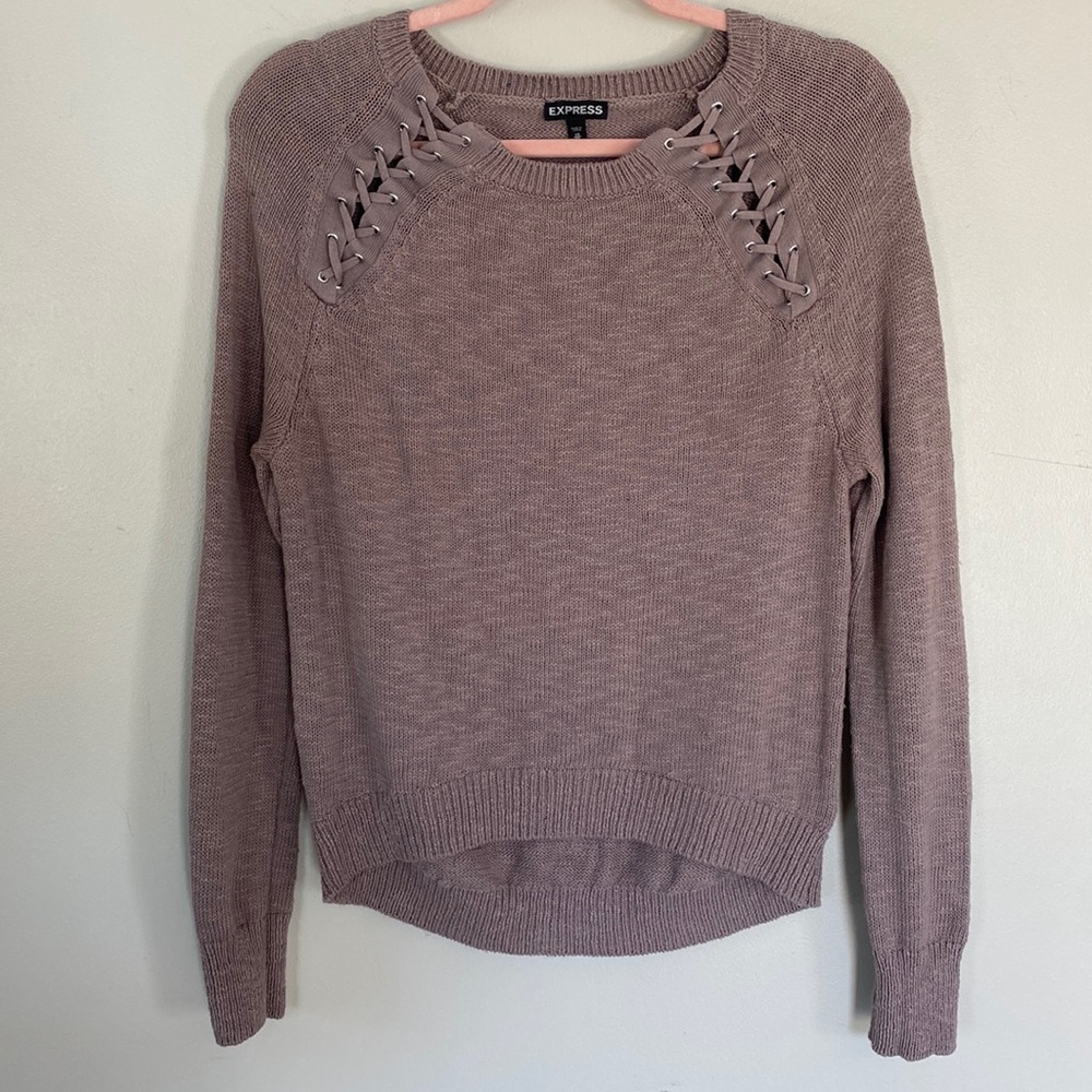Express Lace Shoulder Sweater - XS